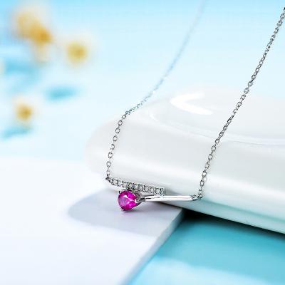 China CLASSIC 585 14K 10K White Gold Luxury Love Engagement Natural Ruby Diamond Gemstone Pendants For Women Christmas Gift for sale