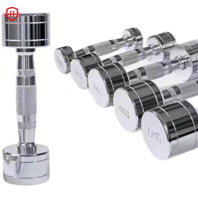 China Adjustable Complete Set of Plated Dumbbells Equipment Commercial Dumbbells Fitness Use for sale