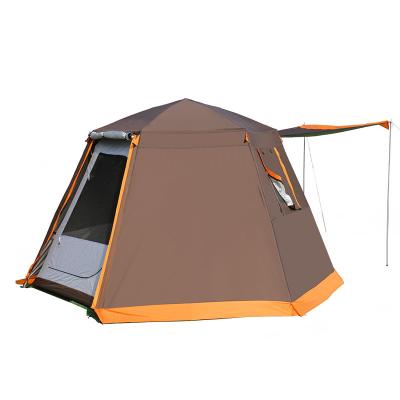 China Camouflage Play Factory Tent 3-4 Pole Aluminum Hexagon Tent/Camping Outdoor Automatic Double-Layer Rain Sunscreen People Field Tent for sale