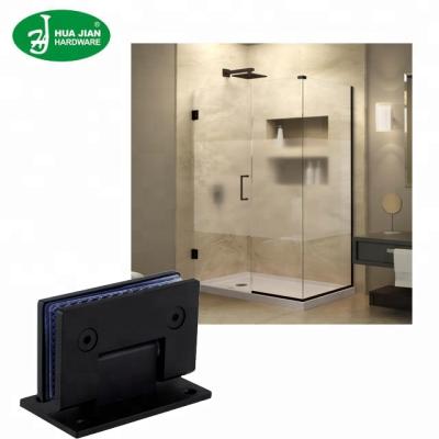 China Hotel Shower Door Pivot Matte Black Glass Hinge for sale