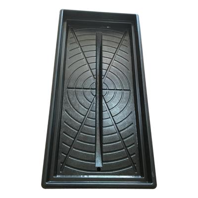 China Thermoforming Room Black Square Plant Starter Trays Plastic Seedling Nursery Hydroponic Tank Tray For Greenhouse for sale