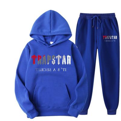 China Fashion Streetwear Winter Trapstar Tracksuits Brand Printed Boy's Sport Yellow Bright Colorful Cheap Hoodie Two Pieces Loose Hoodies Sets for sale