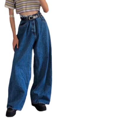 China Anti-wrinkle Europe 2021 and the United States Central Statistical Institute trend wide leg pants for high-waisted jeans Big Horn border classic pants for sale