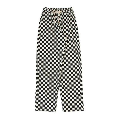 China 2021 Autumn New Black And White Anti-wrinkle Checkerboard Casual Pants Show Slim Waist Broom Pants Women for sale