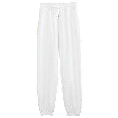 China Autumn 2021 High-waisted Harlan Pants Casual White Slim-footed Loose Women's Anti-wrinkle Sweatpants for sale