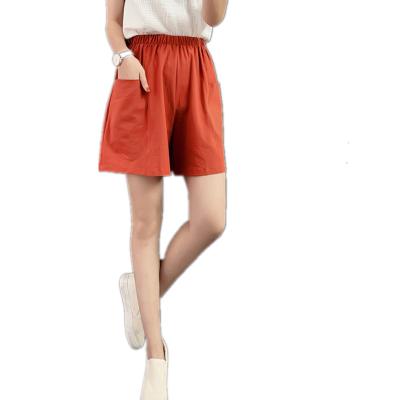 China 2021 Anti-wrinkle cotton and shorts canvas female version loose waist high outside wear students beach sports wide leg pants for sale