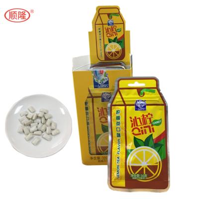 China Lemon Tea Natural Lemon Tea Candy Fresh Flavor Sugar Free Mints Tablet Candy for sale