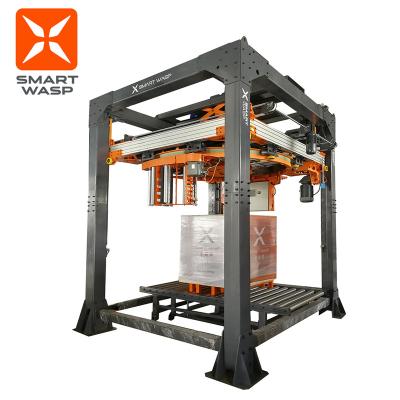 China GARMENT smart wasp high speed ring type fully automatic pallet wrapping machine with 45-60 pallets wrapping speed per hour for sale