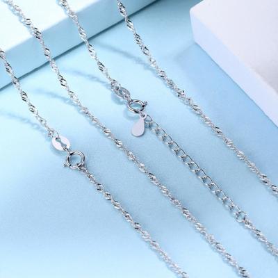 China S925 Sterling Silver Shuibo chain jewelry necklace fashion factory wholesale Korean bold silver chain CLASSIC Sterling Silver for sale