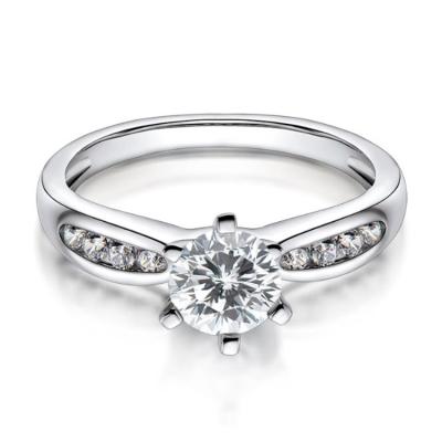 China Factory Outlet CLASSIC Round Rings Jewelry Engagement 1.00ct 18K Brilliant Cut CVD Diamond for sale