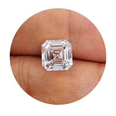 China Exquisite Star Jewelry 1 Carat White Morsonite Asscher Bare Stone High Quality Flashing Cut for sale