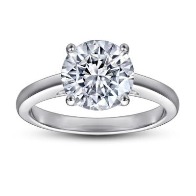 China Top Selling Guaranteed Quality Ring Jewelry CLASSIC 1 Carat White Round Brilliant Cut Moissanite 925 Silver Ring for sale