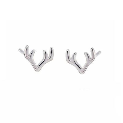 China 925 Pearl Jewelry Design Silver Silver Factory In CHINAGift Party Fashion Earrings Antler Jewelry Unisex Ear Studs for sale