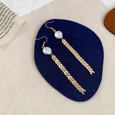 China ALLOY 925 silver wheat ear three piece set temperament pearl bracelet necklace earrings combination texture tassel earrings for sale