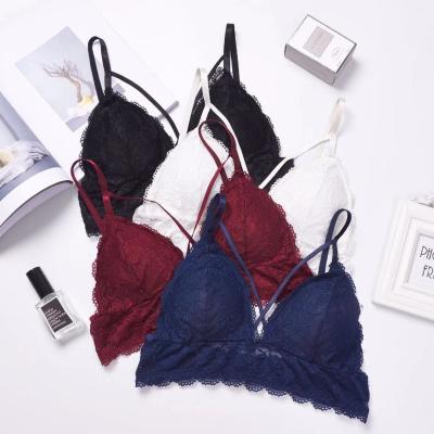 China High quality elegant lace bra young girls lace bra wire free comfortable breathable QUICK DRY bralette bralette for sale