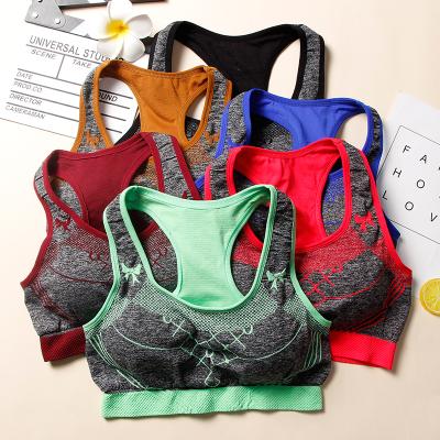 China New Design Antibacterial Spandex Sports Yoga Bra Top Seamless Women Sports Back Runner Bra for sale