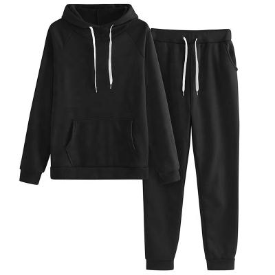 China Anti-pilling Wholesale Hoody With Long Pants Two Piece Set Womens Workout Sweatpants Suits Set For Women for sale