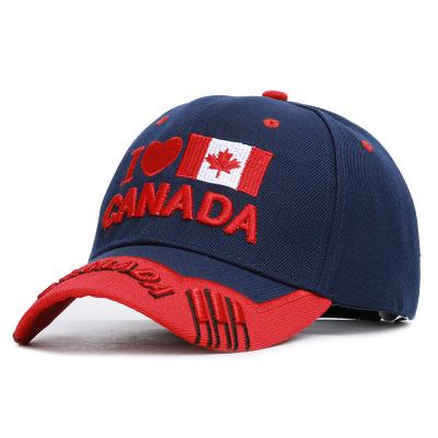 China breathable & Canada Flag Maple Leaf Embroidery Letters Waterproof CANADA Men And Women Sun Hats Outdoor Baseball Cap for sale