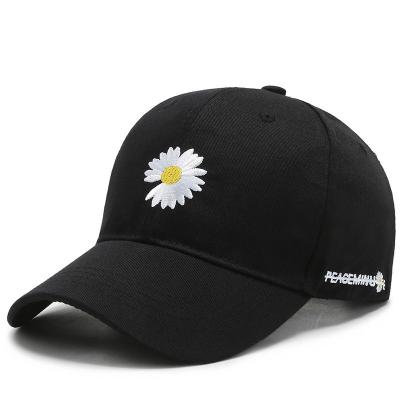 China Women Adjustable Outdoor Sports Baseball Hats GD Sun Protection Snapback Daisy Embroidery Design COMMON Hat Outdoor Sports Baseball Hats for sale