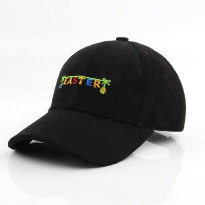 China breathable & Custom Waterproof Dad Hats Embroidery Corduroy Fashion Sports Baseball Cap for sale