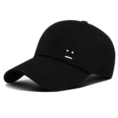 China breathable & Waterproof Custom 6 Panel Embroidered Dad Baseball Cap Smile Face Hat Men Sports Cap for sale