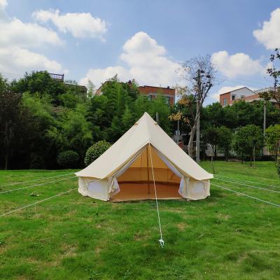 China Oxford portable outdoor waterproof wind cotton camping hotel 4-12 person bell tent flame retardant camping tent for sale