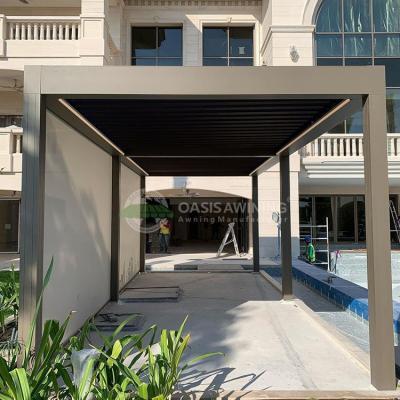 China Easily Assembled Modern Bioclimatic Motorized Opening Pergola Metal Louvre Pergola for sale