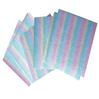 China Europe 12*12 Inch Glitter Gradient Paper Card Color Customized Glitter Card for sale