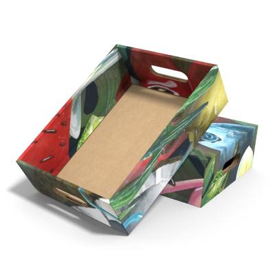 China Eco-Friendly Recyclable Kraft Paper Farm Product Shipping Paper Box Banana Biodegradable Orange Fruits Cardboard Box for sale