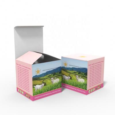 China Recyclable Foldable Face Cream Paper Cosmetic Packaging Boxes With Gold Foil Custom Design Skin Care Product Box for sale