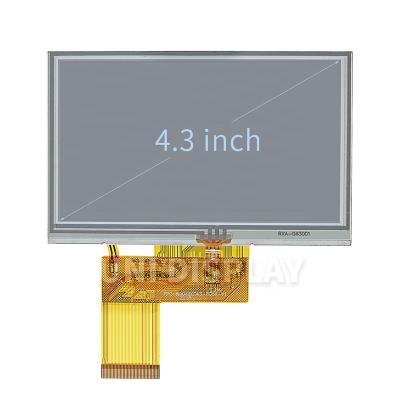 China 4.3 inch industrial-grade display ultra-high contrast wide viewing angle IPS LCD with 4-wire resistive touchscreen panel 4.3 inch for sale