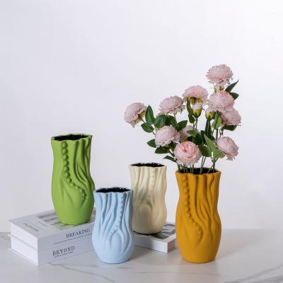 China 100% Handmade Ceramic Vases Central Institute of Statistics Irrengular Home Decoration Handmade Nordic Creative Vase Morandi for sale