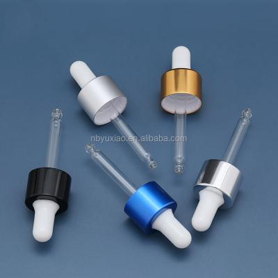 China Non Spill Aluminum Dropper 18/410,20/410 Aluminum Dropper Pipette For Glass Dropper Bottle With Glass Screw Cap Customized for sale