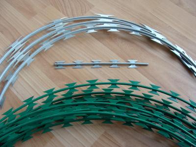 China razor barbed wire protect barrier sentry frontier defense mesh fence high safe isolation military razor wire mesh fence for sale