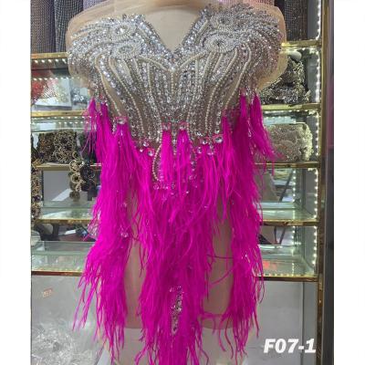 China Decorative Handmade Embroidery Flower Feather Lace Trim Fringe Wedding Accessories Pink Tassel For Dress for sale