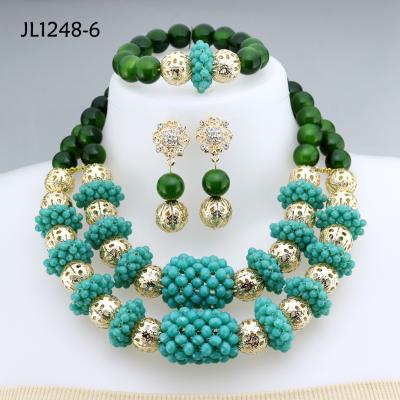 China Premium Nigerian Coral Bead Set African Wedding Party Beads Necklace Jewelry Gift Set for sale