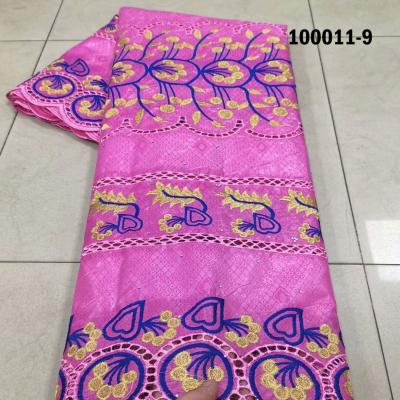 China Anti-static Wholesale Stones Clothing Guangzhou pink bazin and blouse for women lace up clothes fashion design african bazin fabric for sale