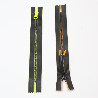 China NO.5 Fluorescent Color No.5 End Green Waterproof Waterproof Zipper For Garment for sale