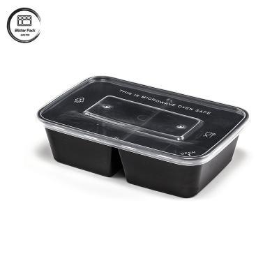 China Caja de almuerzo desechable de 2 compartimentos ideal para arroz y verduras, perfecta para comida rápida en venta