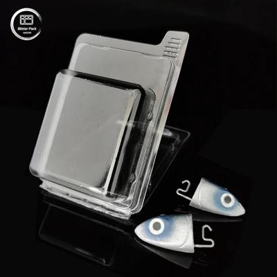 China Transparent Clamshell Custom Blister Packaging For Fish Lures Clear Plastic Display Boxes for sale