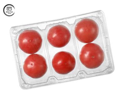 China Disposable Blister Tomato Disposable Fruit Container 6 Piece Rectangular Plastic For Packaging for sale