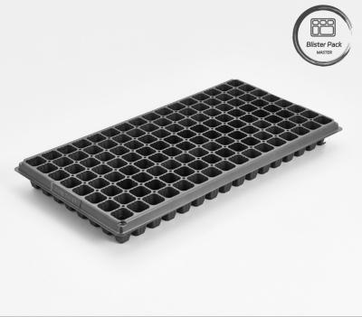 China 128 Cell PS Plastic Seedling Trays For Vegetable Nursery 0.8mm To 1.0mm Thick Plant Germination Trays for sale