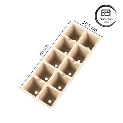 China Biodegradable Paper Pulp 10 Cell Seed Trays Eco Friendly Germination And Nursery Pots for sale