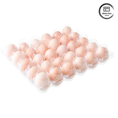 China 30 bandejas de almacenamiento de huevos con forma de vacío Contenedores de plástico PET transparentes desechables en venta