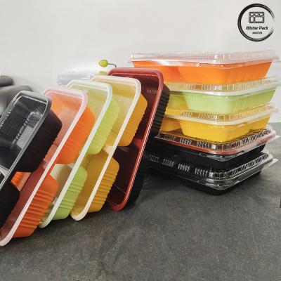 China Eco Friendly 3 Compartment Bento Box Disposable  PP Plastic Microwave And Refrigerator Safe for sale