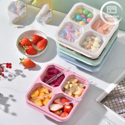 China Reutilizables 4 Compartimientos de la Caja de Almuerzo / Bento Boxes para la escuela y picnics en venta