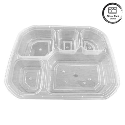 China Caja de comida de plástico desechable con varios compartimentos - de 1 a 5 secciones Microondas en venta