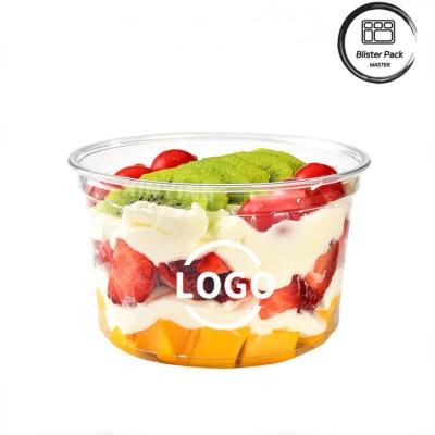 China Round Salad Containers with Logo Printing 16oz (500ml) BPA-Free Leakproof 117mm Diameter for sale