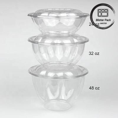 China Food Grade Plastic Salad Containers18oz 24oz 32oz 40oz Leakproof Design for sale