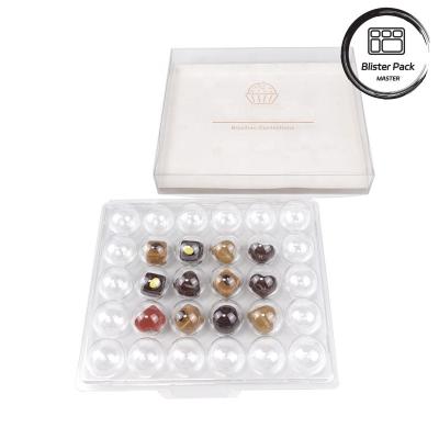 China Wholesale Clear Plastic Gift Box For 4, 8, 15, 30 Truffle Chocolate High-Grade PET Transparent Packaging for sale